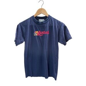 Vintage Prairie Graphics T-Shirt Boy's Size Large Kansas Gray Short Sleeve